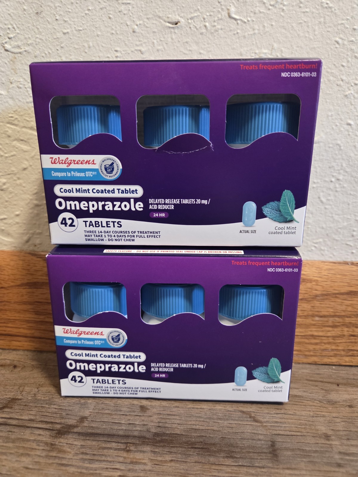 Omeprazole 20mg Cool Mint  Tablets 42ct Each (2 Boxes) Walgreens Exp 9/26