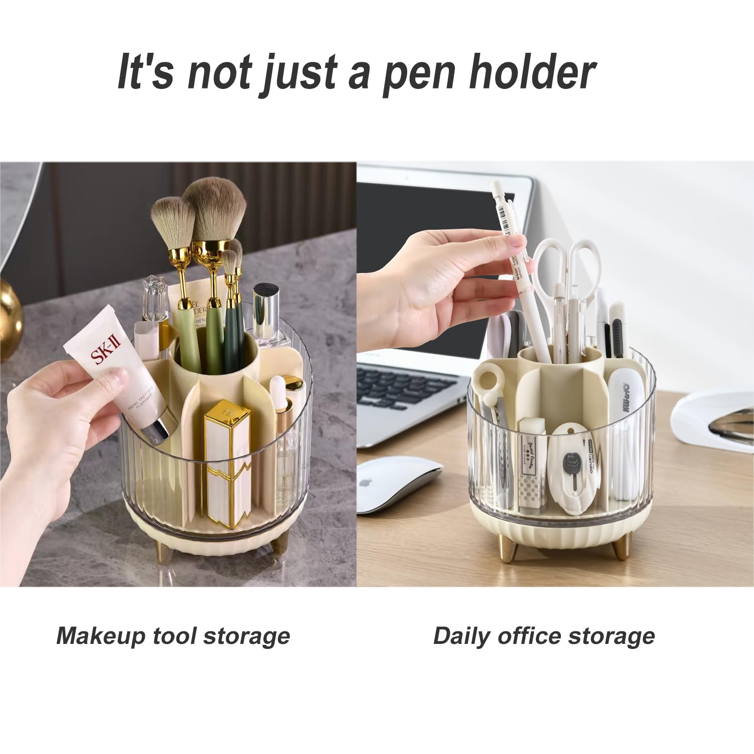 Rotating Pencil Holder, Desk Organizer with Multi-Compartment Design-Stylish,...