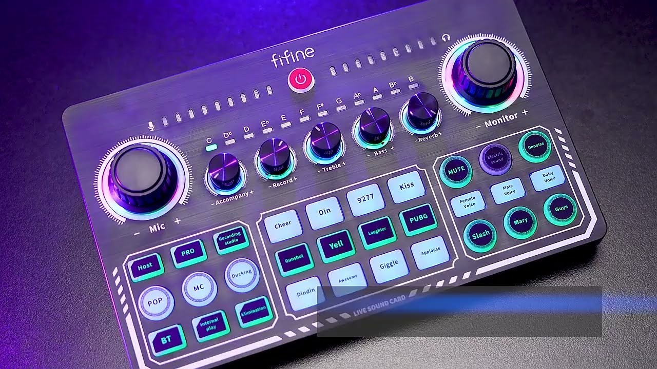 FIFINE Gaming Streaming Audio Mixer Amplitank SC6 Bluetooth