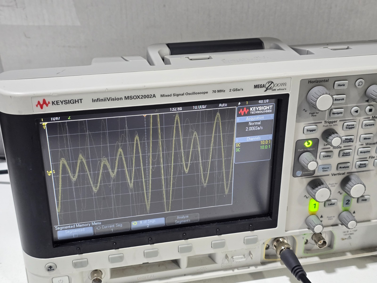 Keysight MSOX2002A Mixed Signal Oscilloscope 2 Analog 8 Digital 2 GSa/s 70MHz
