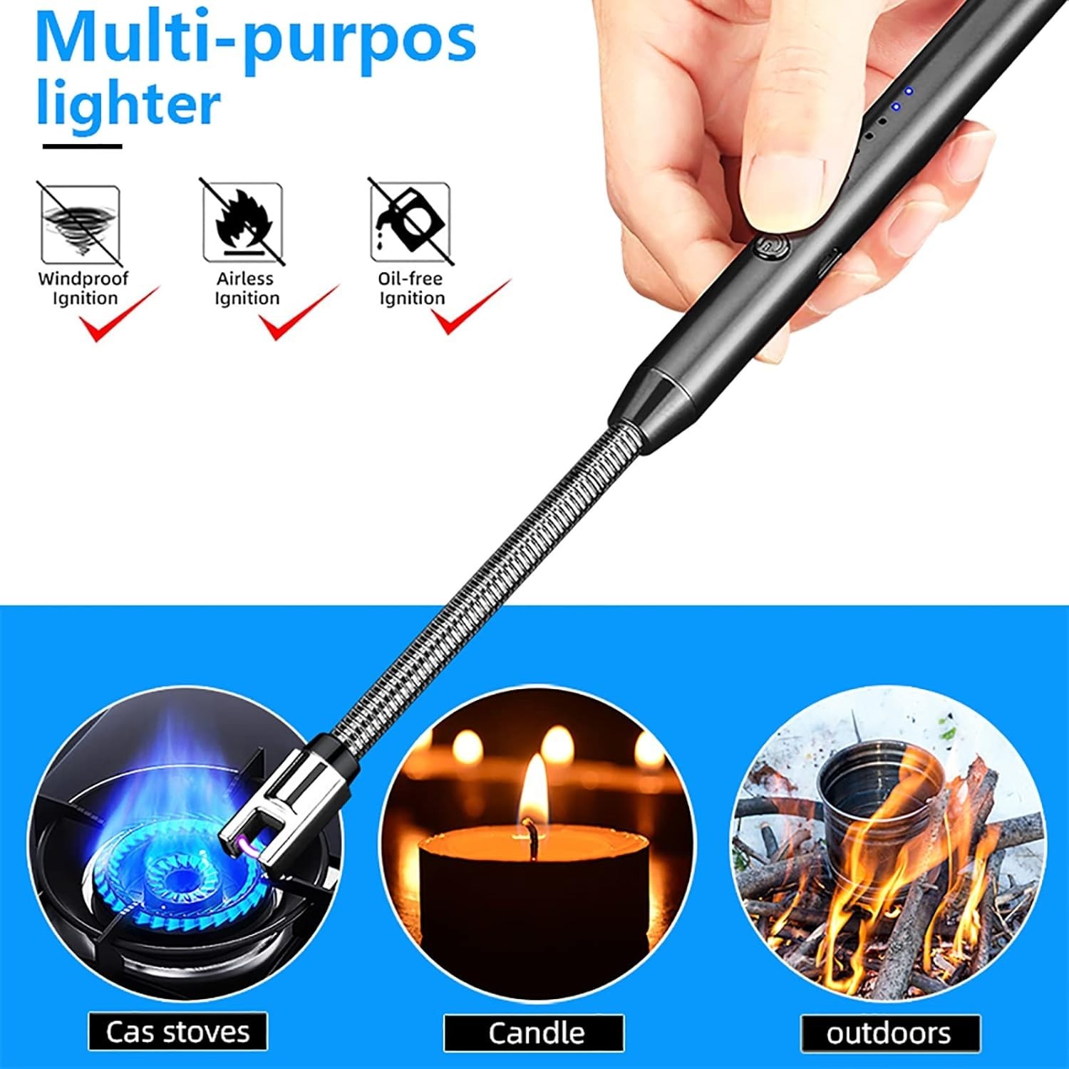 2 Pack Rechargeable Electric Candle Lighters - USB Plasma Arc Lighter Flexible