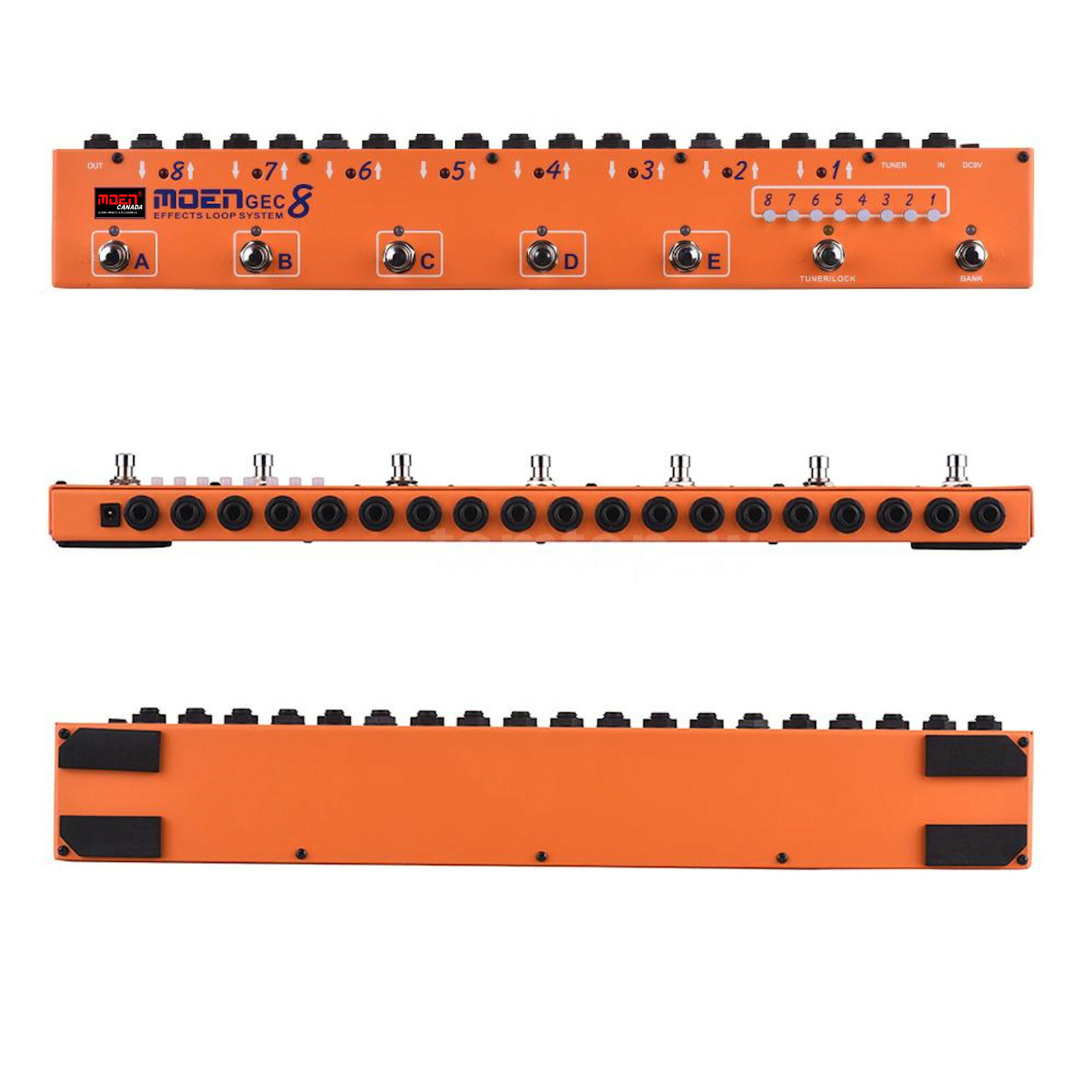 MOEN-GEC8 Orange Effect-Pedal-Commander-Effects-Loop-System-8-Loops-10 Presets