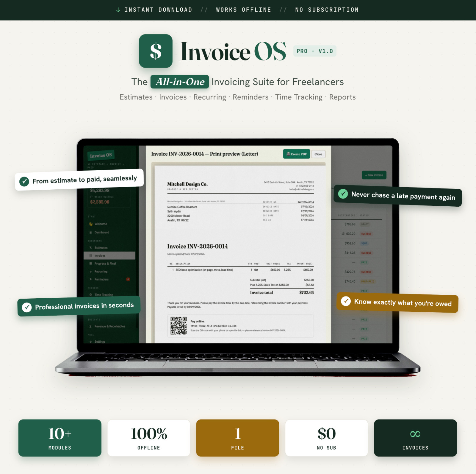 Invoice OS Software | Professional Invoices for USA, UK, EU, Canada & Australia
