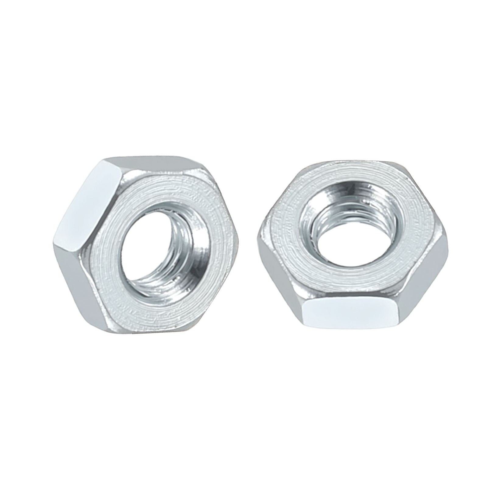 100pcs Hex Nuts - [M2.5-0.45] Carbon Steel Grade 8 Hardware Nuts, Zinc Plated