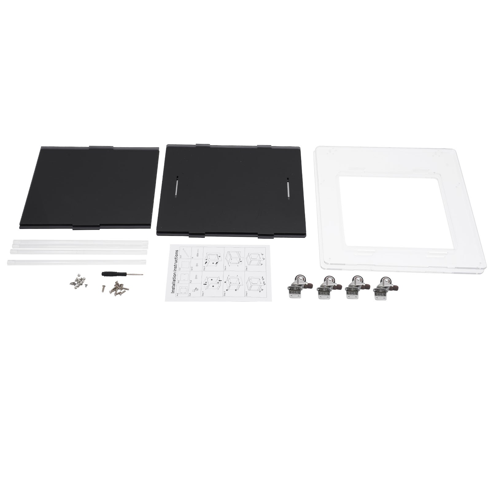 46x40x55cm Side Table Acrylic Mobile Table Multifunctional End Table with Wheels