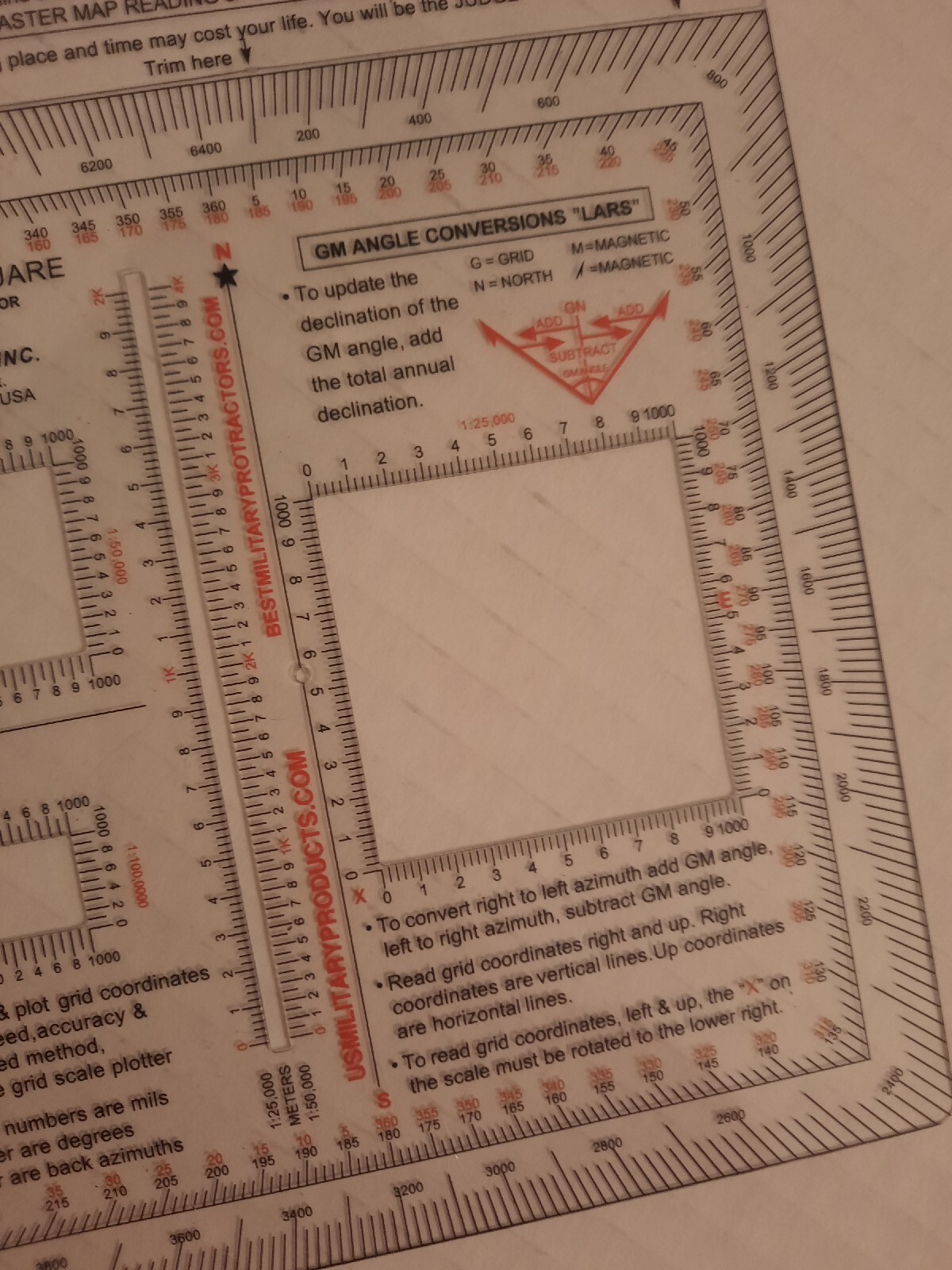 2 NEW RM PRODUCTS Military Square Protractor (Red)
