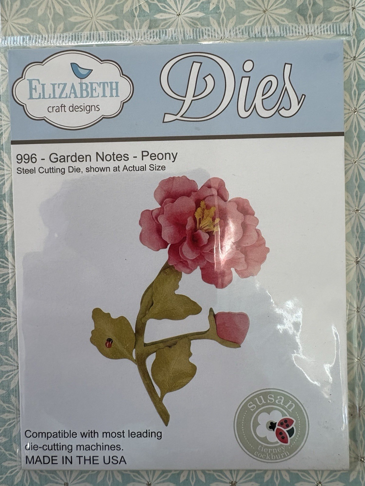 Elizabeth Craft Designs 996- Garden Notes-Peony Steel Cutting Die