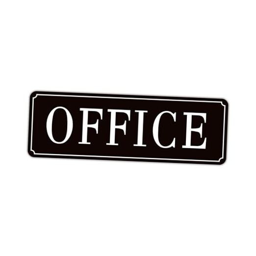 The Office Door Sign for Home and Business，Self-Adhesive Black The Office 01
