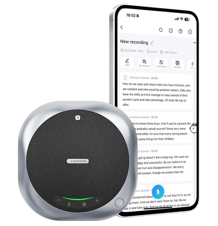 Bluetooth Conference Speakerphone M6 Conference Microphone AI Full-Duplex 360°