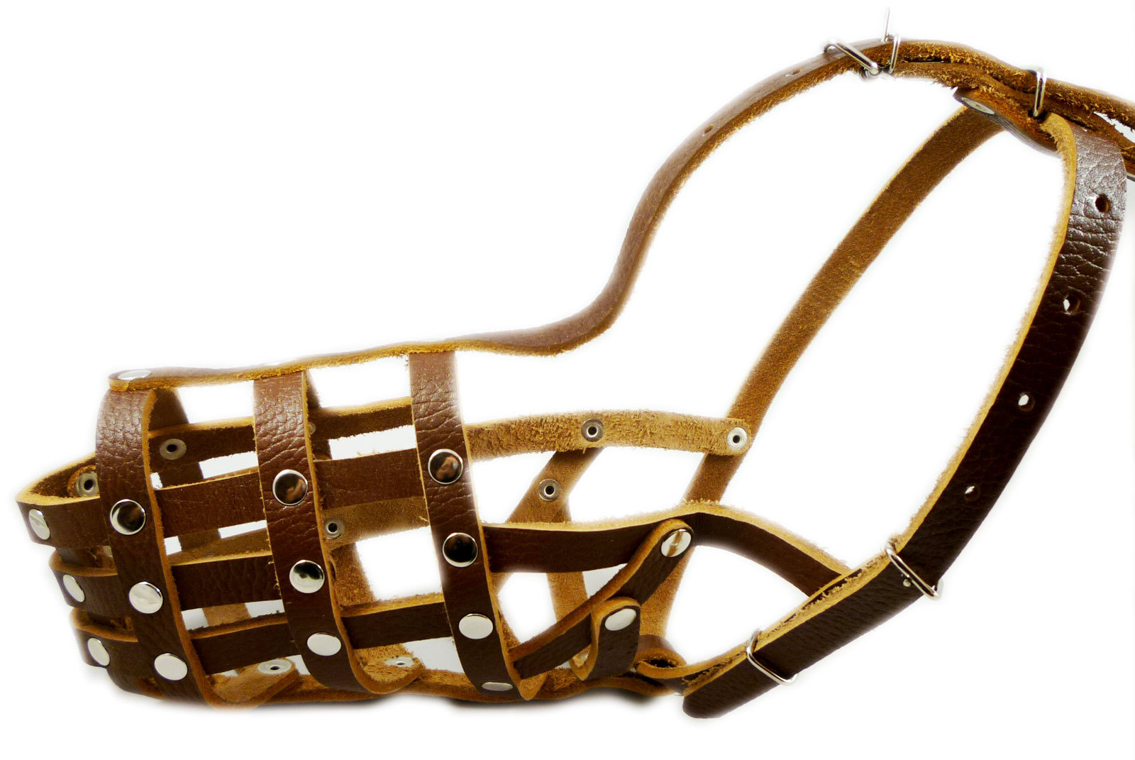 German Shepherd Secure Leather Basket Dog Muzzle Setter 12.5"-4.75" size