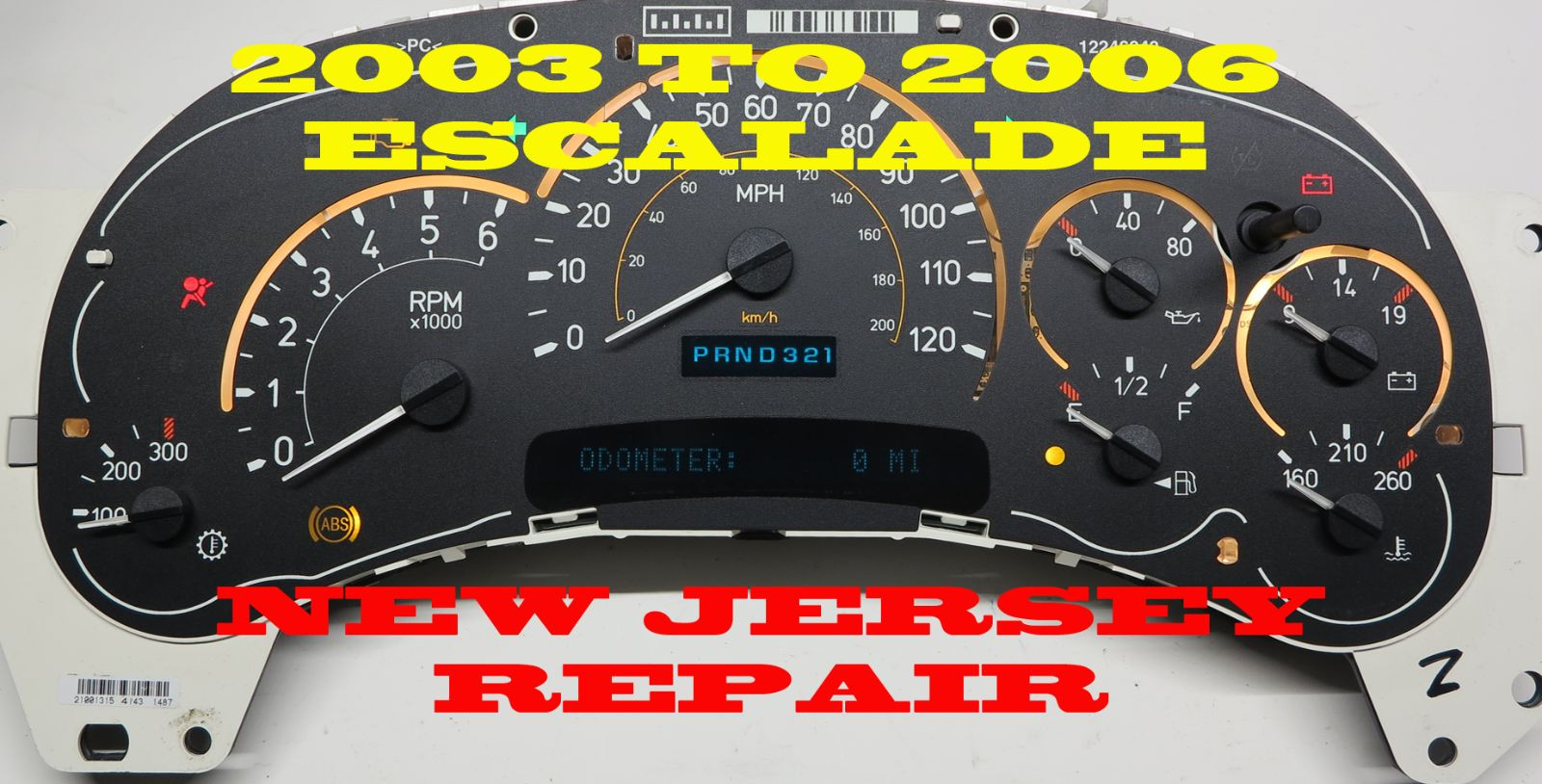CADILLAC ESCALADE 03 04 05 06 INSTRUMENT CLUSTER SOFTWARE & ODOMETER CALIBRATION