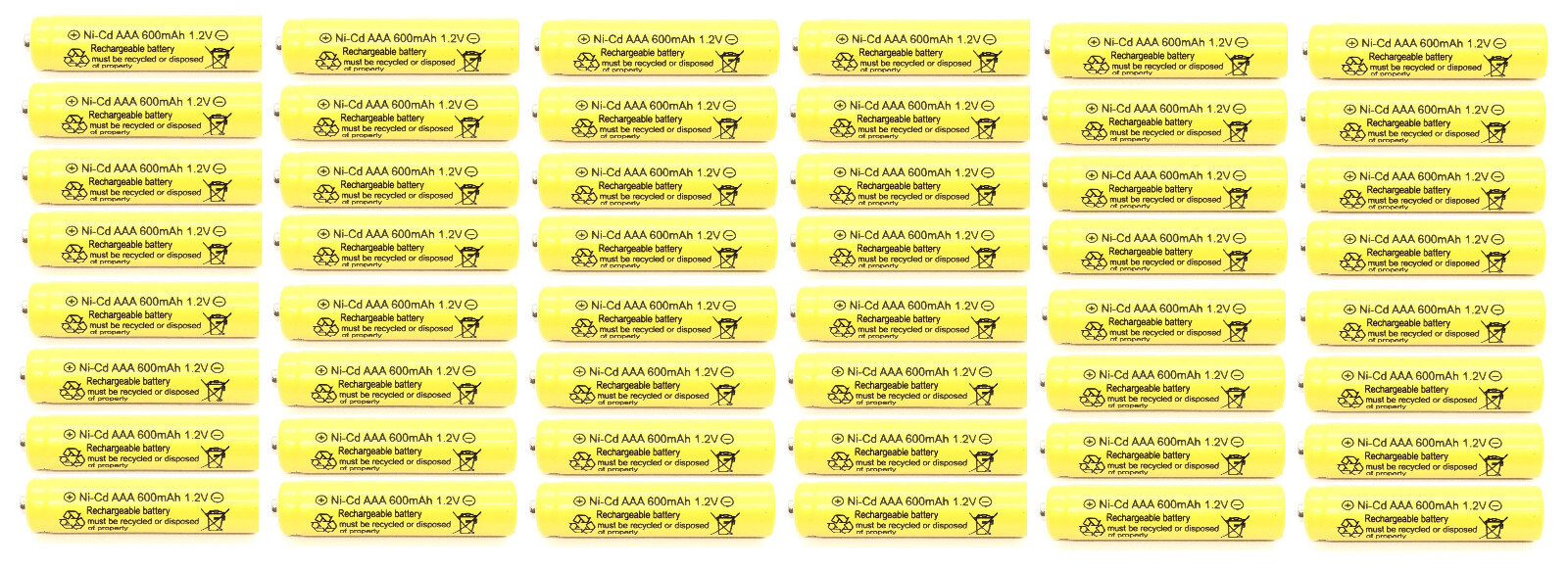 48-PCS 1.2V AAA rechargeable NiCd 600mAh Ni-Cd Batteries for Solar Lights B48