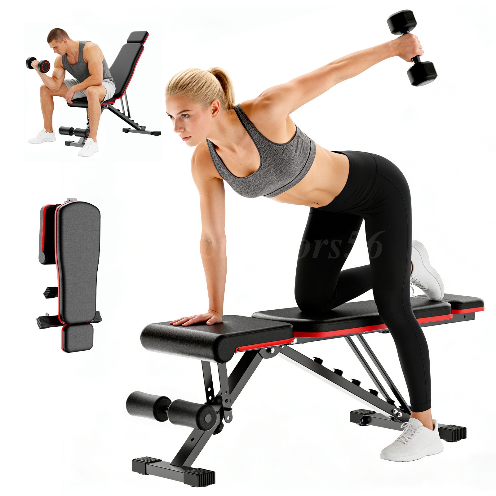 700LBS Adjustable Foldable Weight Bench Home Gym Strength Training Workout Bench