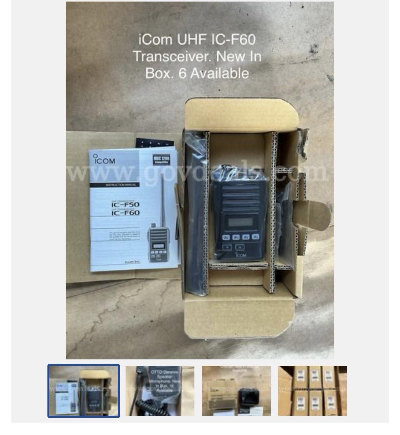 NEW Icom IC-F60 UHF Two-Way Radio Transceiver Kit w/ BC-119N Charger & OTTO Mic