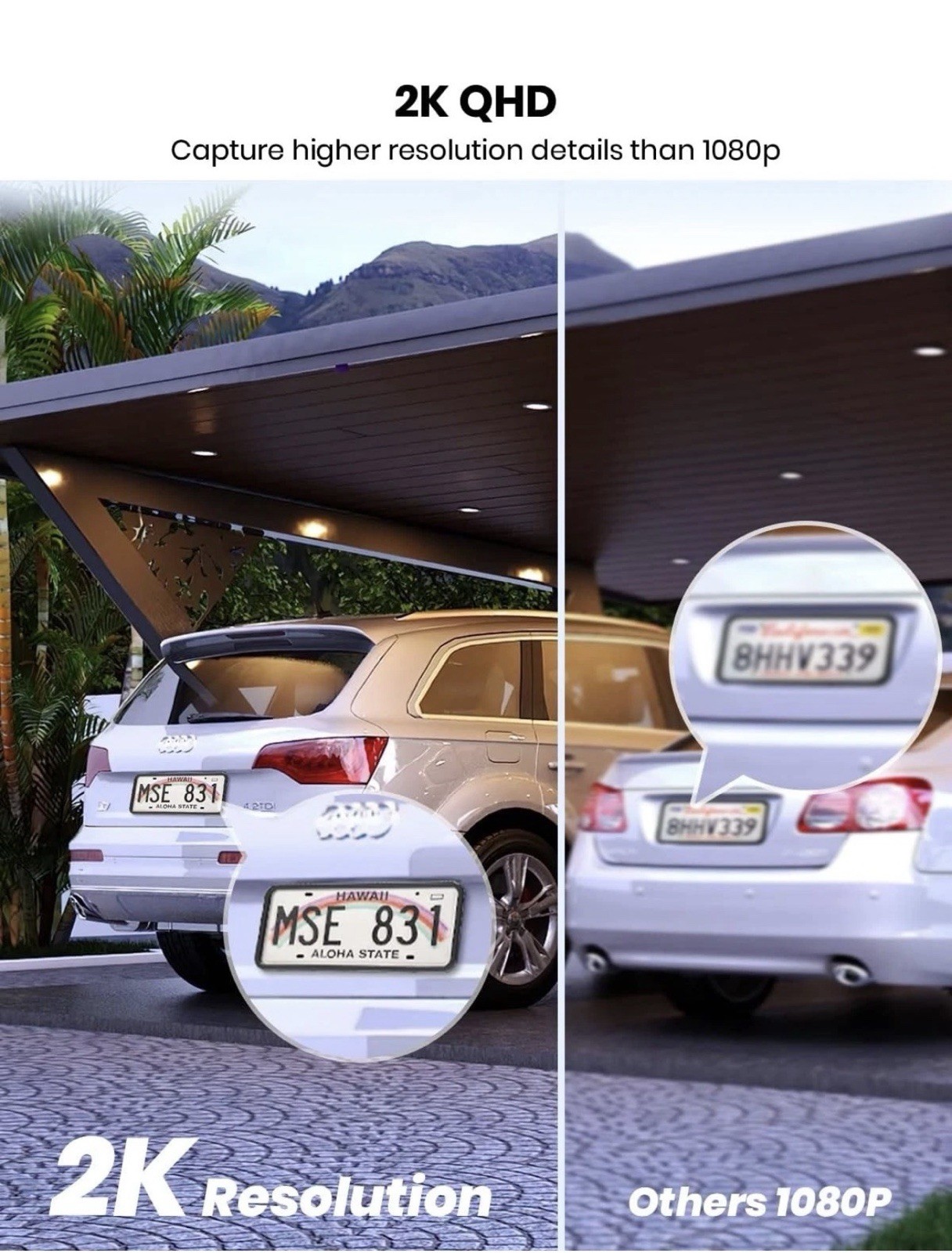 AOSU Security Cam P1 LITE 2K Wi-Fi Security 2-Camera Model: C4L2CA11 Open Box