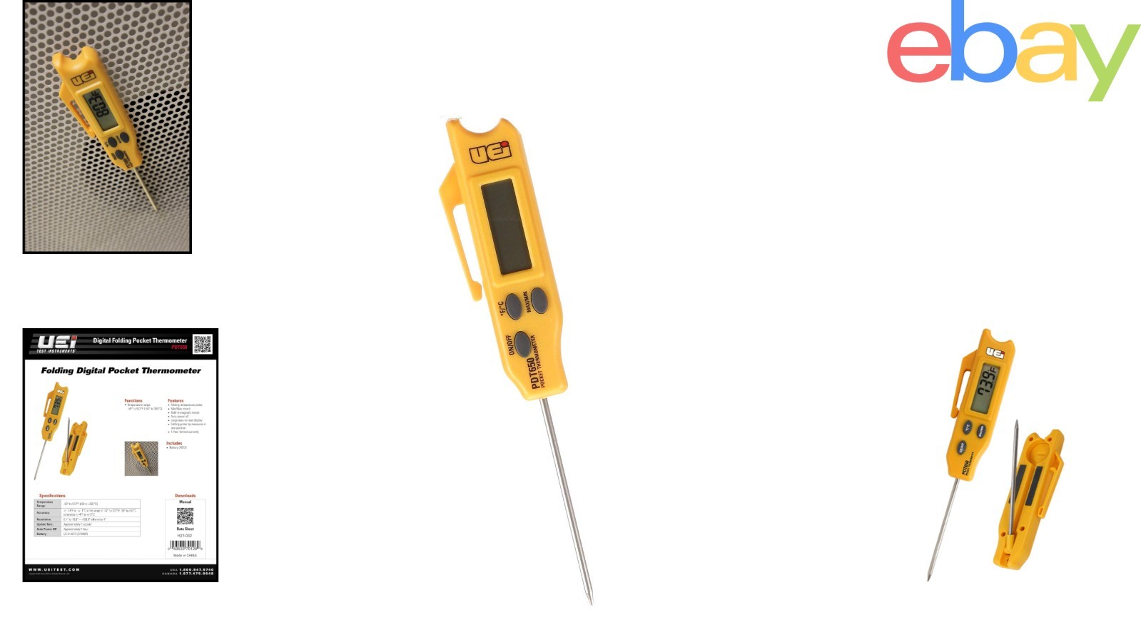 Folding Pocket Digital Thermometer,Yellow