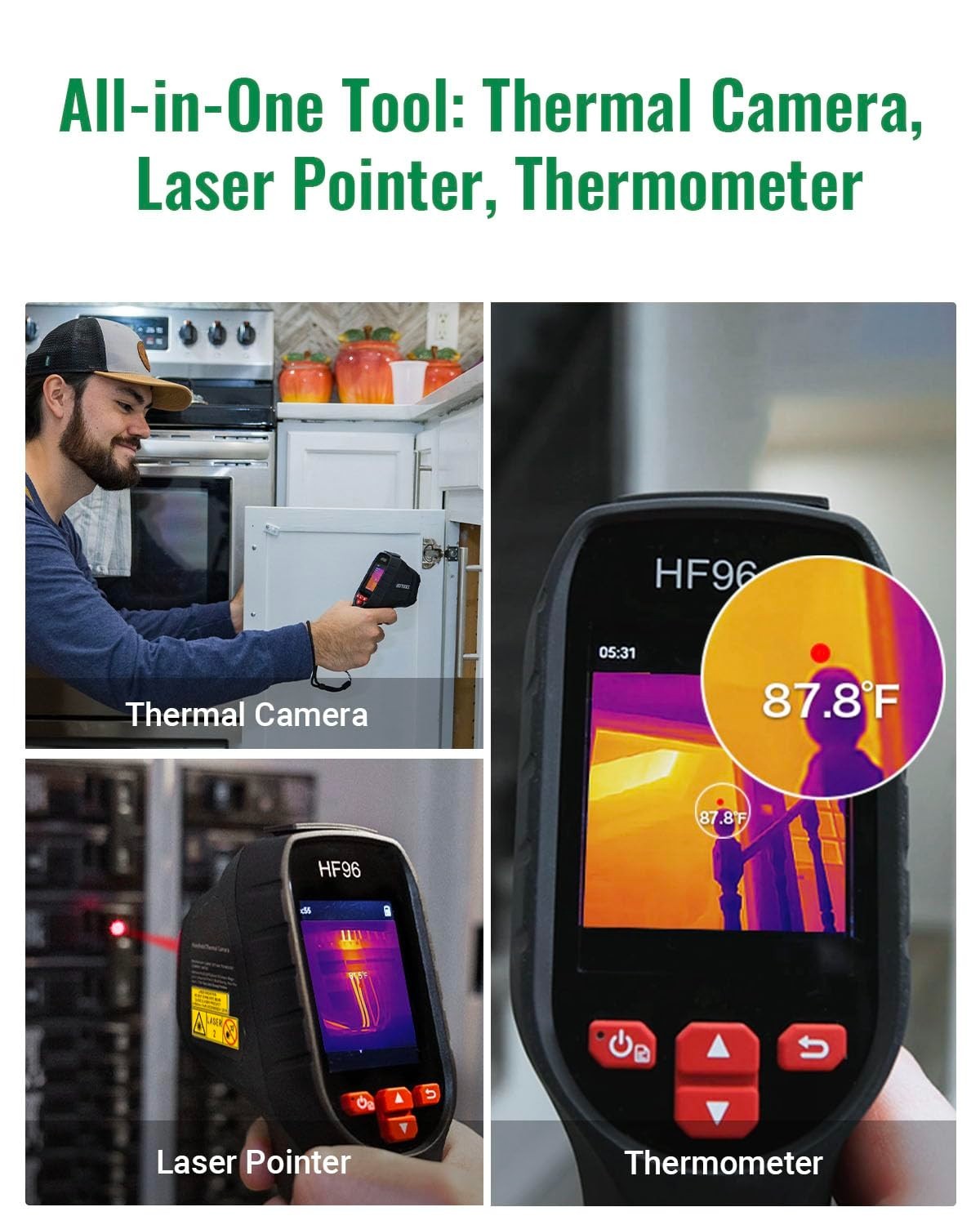 High-Resolution Thermal Imaging Camera with Laser Pointer - 240 x 240 Resolution