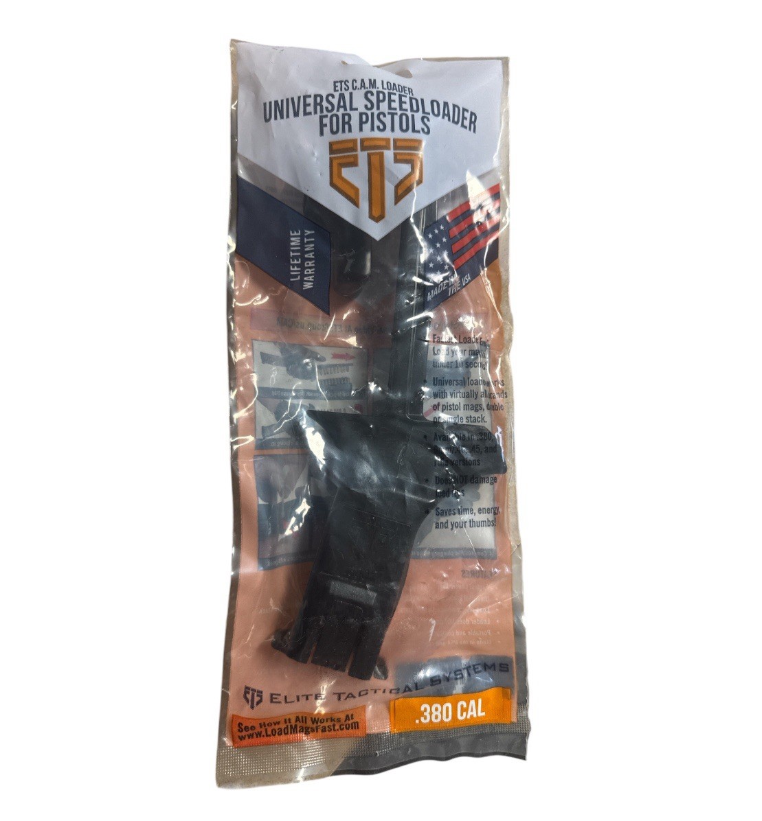 ETS C.A.M. Universal Speed Loader for .380 Cal Magazines - Black