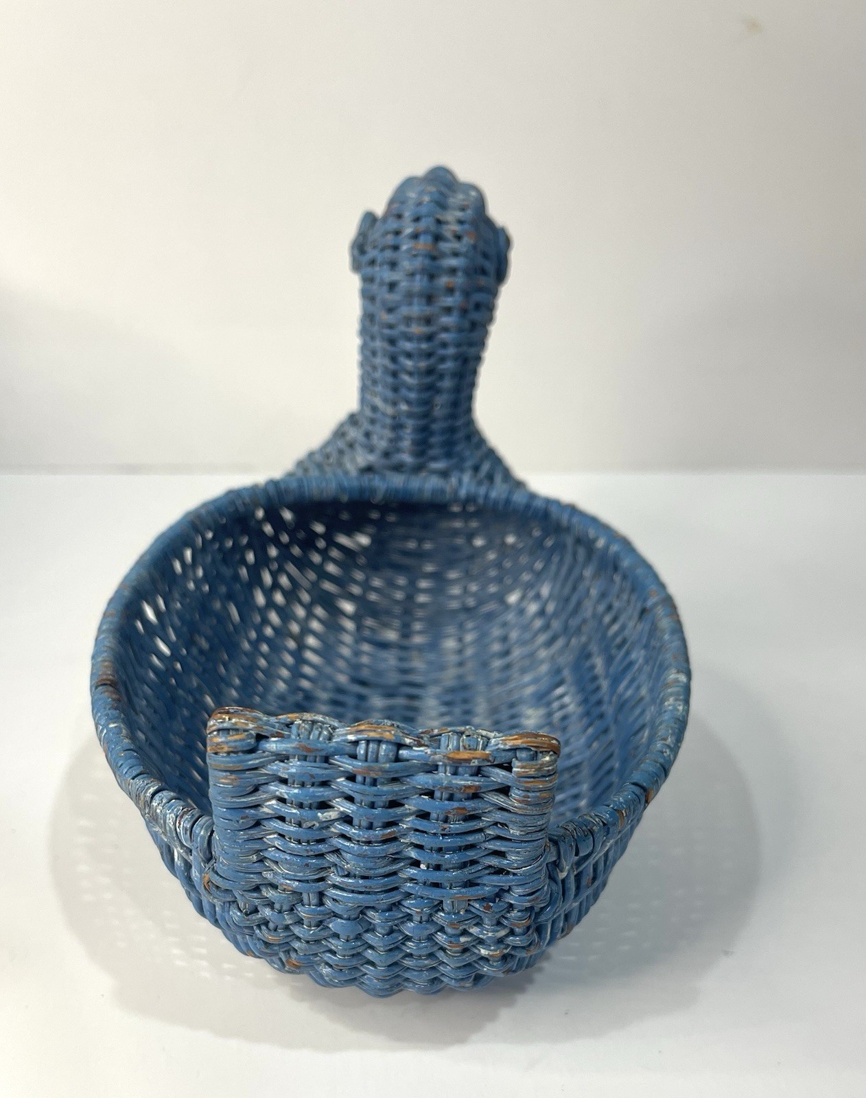 Vtg Ducks-2 Wicker Rattan Basket Wooden Beak 1 HOMCO cottagecore Farmhouse
