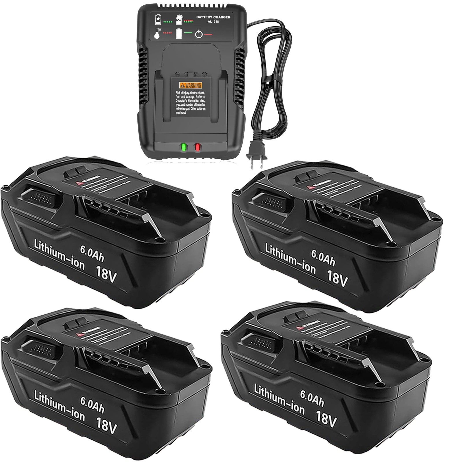 for Ridgid R840085 18V Lithium-Ion Rigid 18Volt R840087 6000mAh Battery/Charger