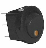 SPST ILLUMINATED "AMBER LED" ROCKER SWITCH 12VDC