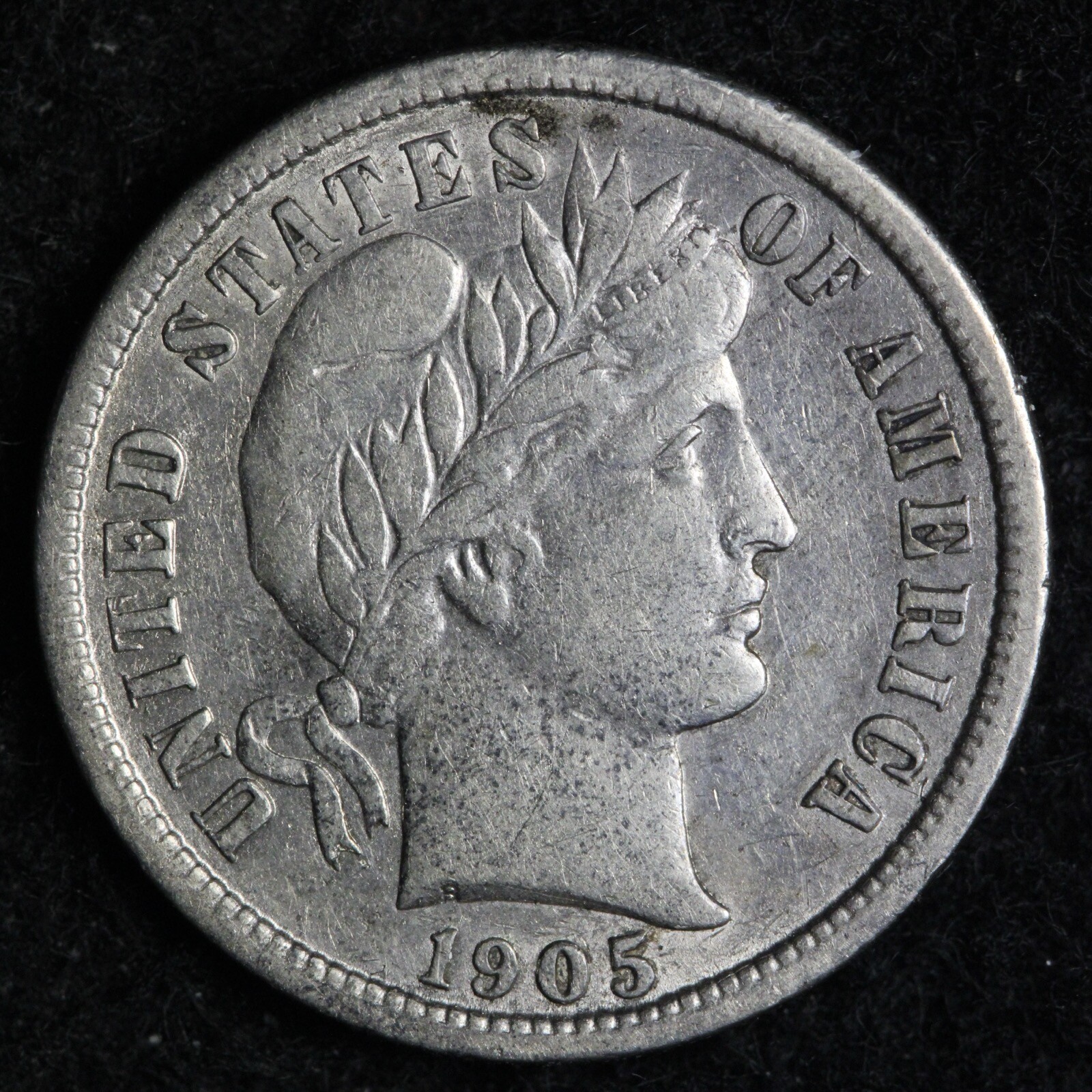 1905-S Barber Silver Dime AU E268 TAMR