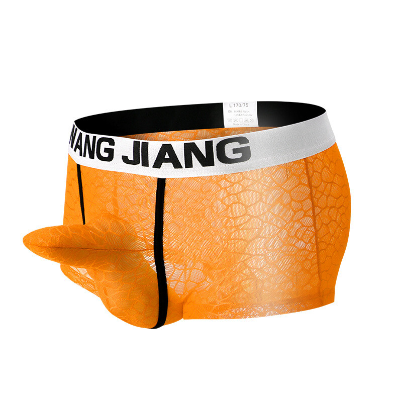 Men Underwear Elephant Nose Thin Men Enhanced Pouch Boxers Shorts Mesh Panties