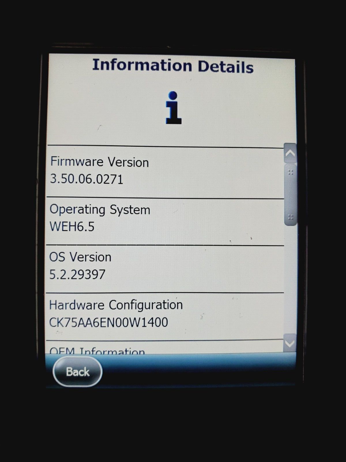 Intermec Honeywell CK75 CK75AA6EN00W1400 Windows Mobile 2D Barcode Scanner