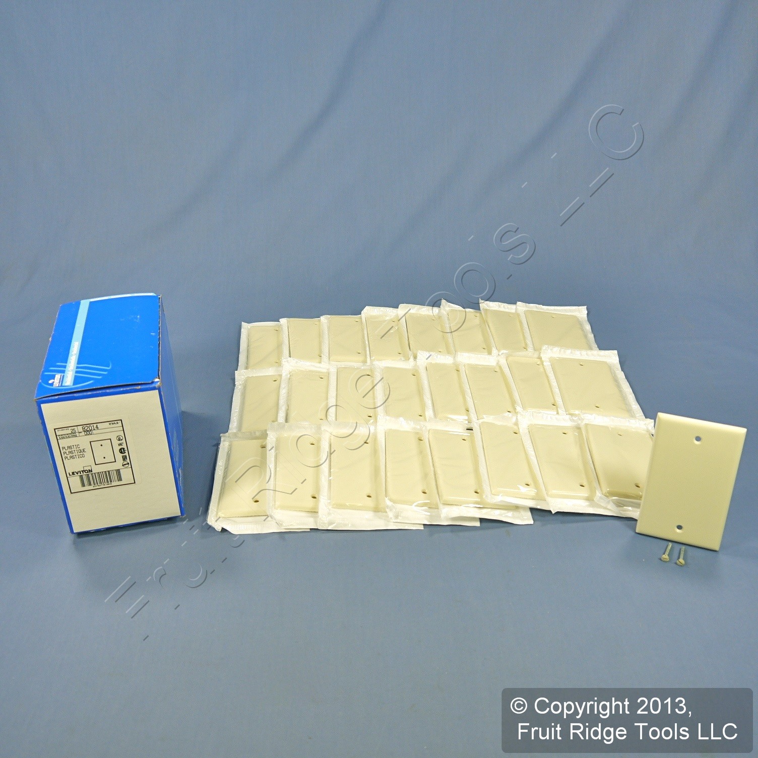 Leviton 82014 Almond 1-Gang Blank Plastic Standard Wallplate Box Mount 25pcs
