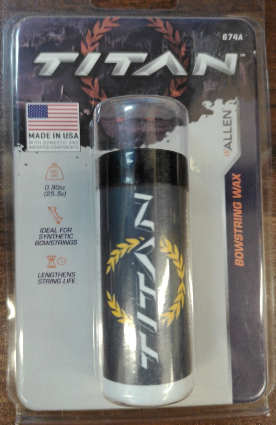 Titan BowString Wax, 0.90 oz., Archery, Bow Hunting,  674A
