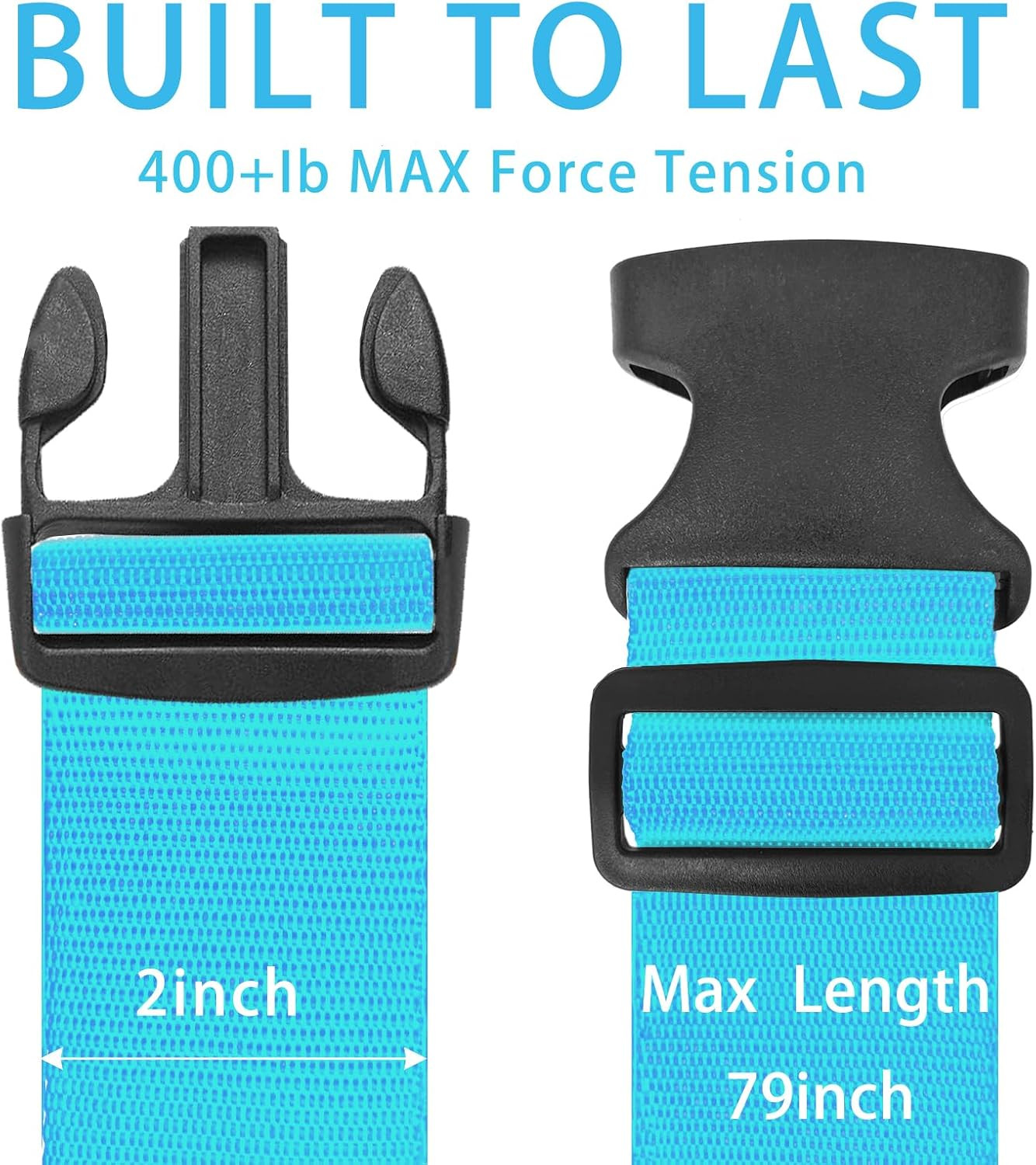 4 Pack Luggage Straps 79" Long Belts Keep Suitcase Secure While Traveling, TSA A