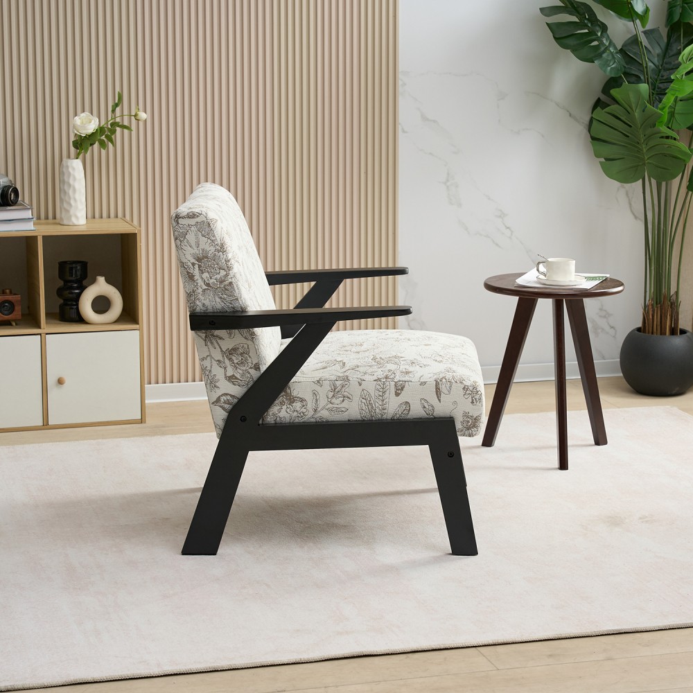 Mid-Century Modern Lounge Armchair w/ Seat Cushion for Living Room & Study