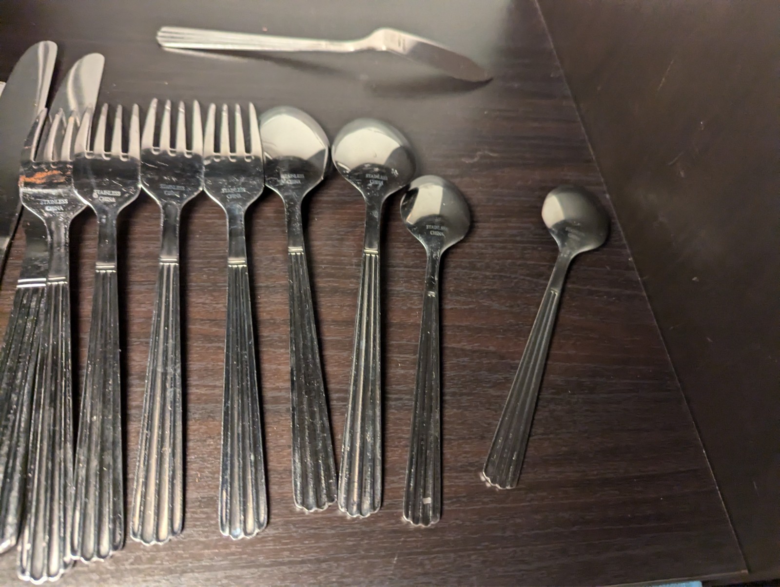 14 Pc Stainless Mixed FLATWARE Silverware - Around 1LB 4OZ - See Video Please