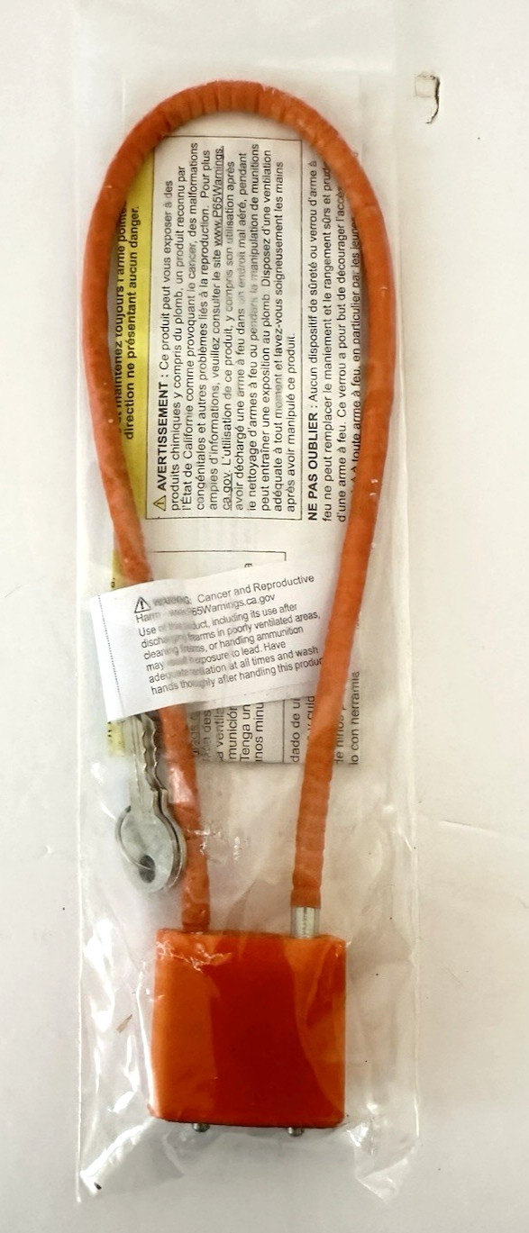 NEW Regal Firearm Gun Safety Cable Lock R15SC3 Orange w/ 2 Keys
