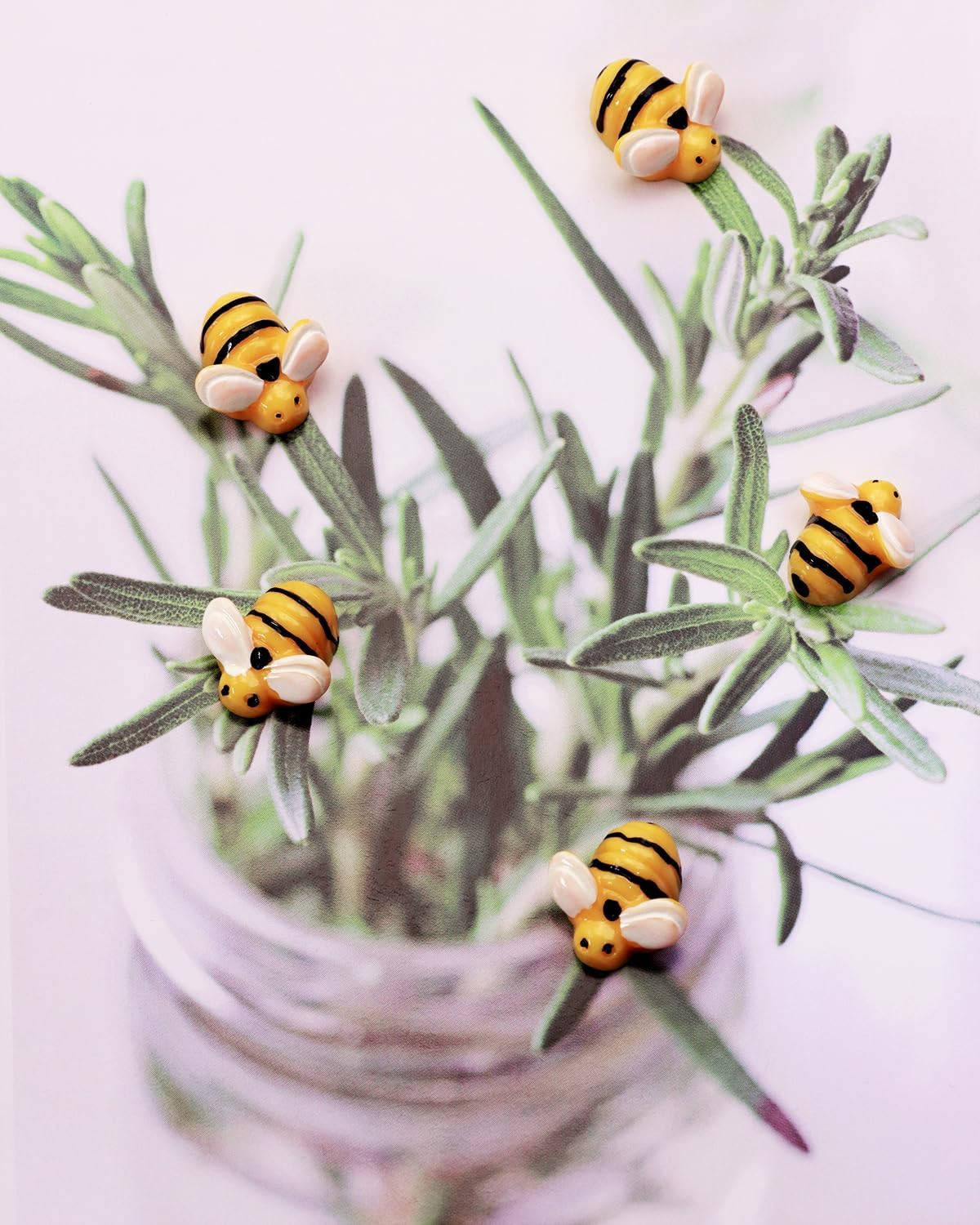 Tiny Resin Bees 30Pcs Small Plastic Flatback Bumble Bee Decor Embellishments for