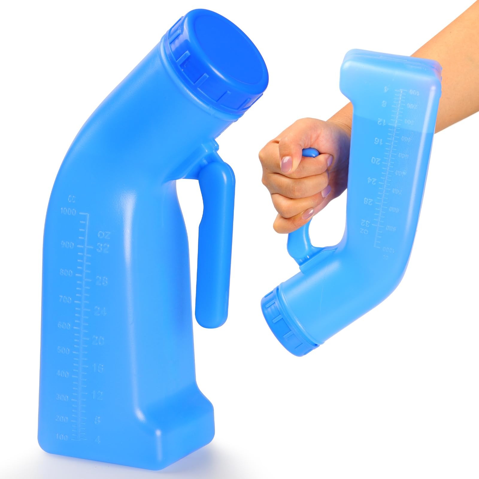 Urinal Bottle Male Urinals Portable Urine Bottle with Screw Lid 1200 ml Plast...