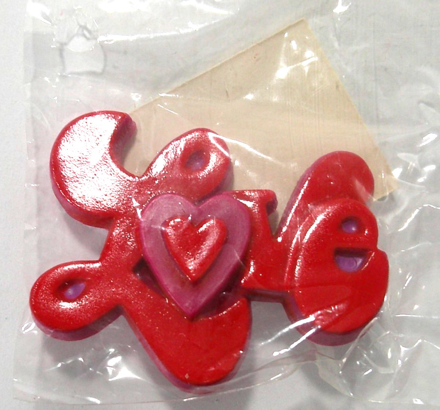 Vintage Hallmark Groovy Looking LOVE Pin New Old Stock Romance Fun