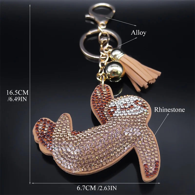 Cute Sloth Key Chain Gold Color Alloy Crystal Lazy Animal Key Rings Holder for W