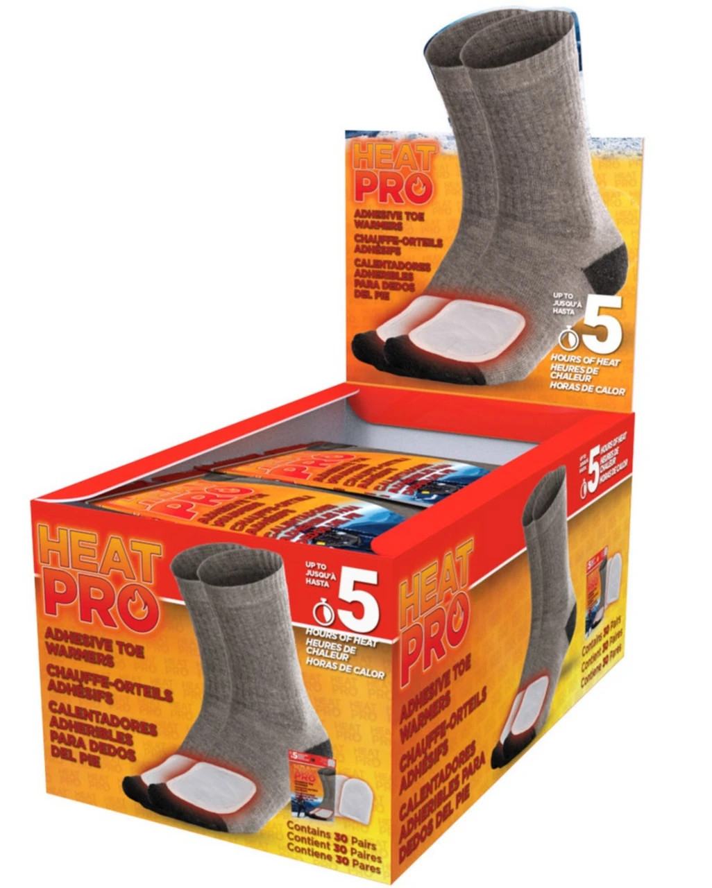 Heat Pro Adhesive Toe Warmers 30 Pairs 60Individual 5 Hours Heat EXP 2029 Sealed