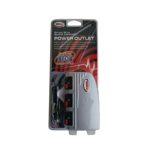 Bell Direct Wire Quick Connect Power Outlet w/ 3 Wire Connections 12V - Grey