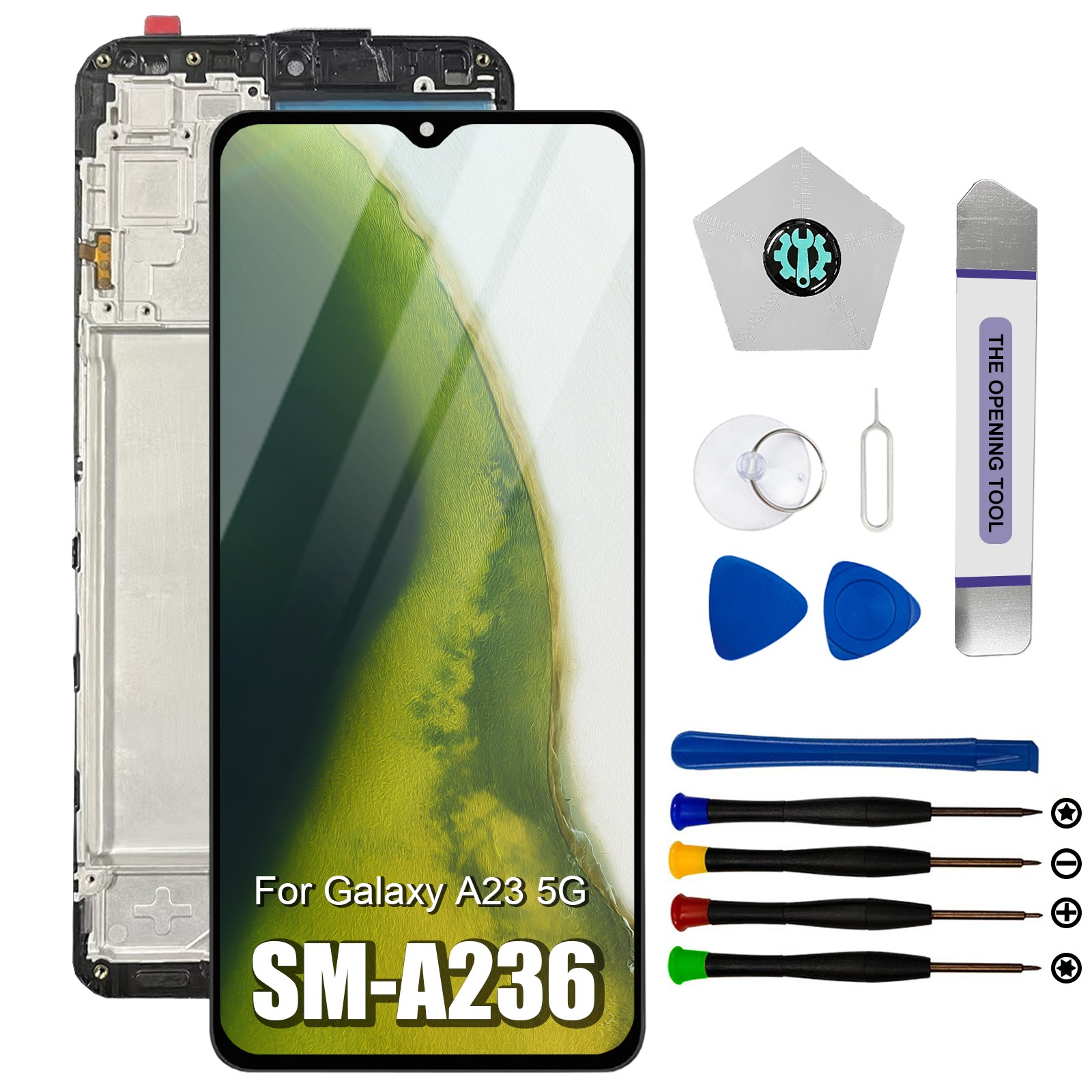 For Samsung Galaxy A23 5G SM-A236U LCD Touch Screen Assembly Frame Replacement