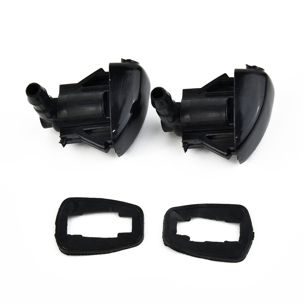 2PCS Washer Nozzle ABS-Plastic Black Front Jet Windscreen Wiper For-Mazda 3 5 6