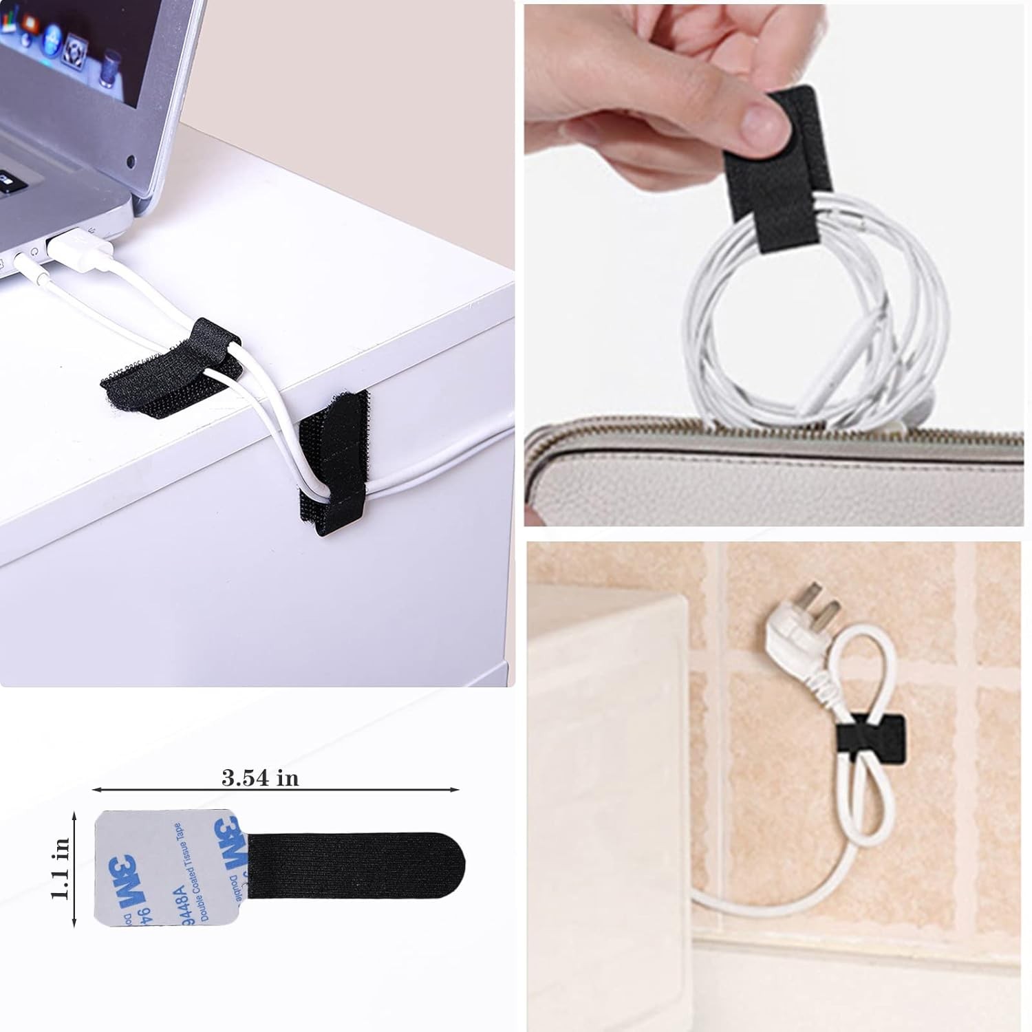 N NOROCME 192 PCS Cable Management Kit 4 Wire Organizer Sleeve,11 Cable Holder,3