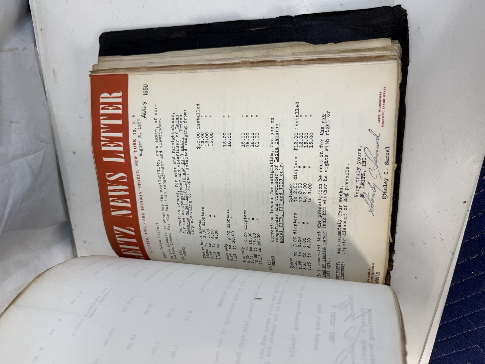 Vintage 1950s Leitz Microscope Binder Catalog Price Lists Ephemera Ernst Leitz