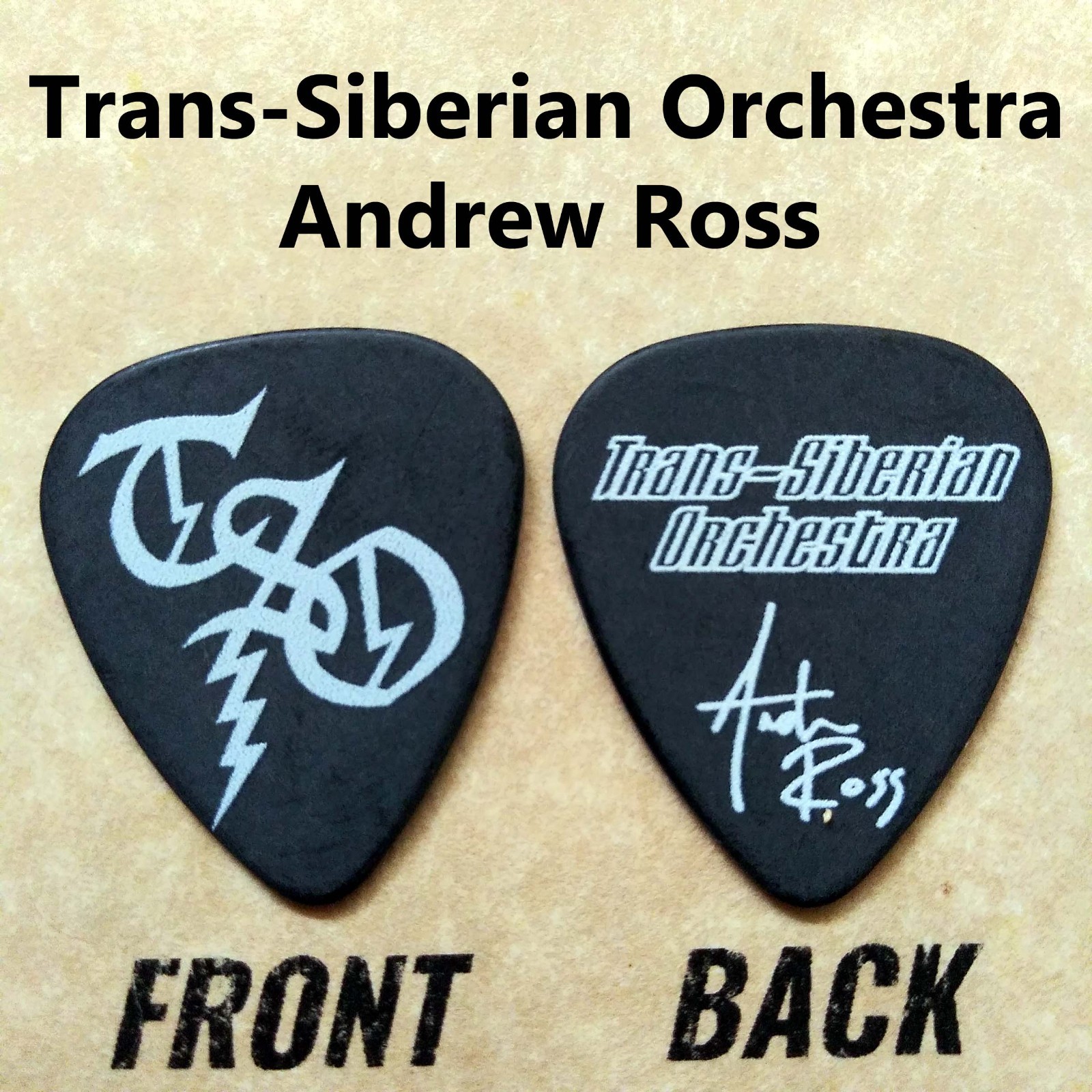 TSO Trans-Siberian Orchestra band novelty signature guitar pick (7887A)