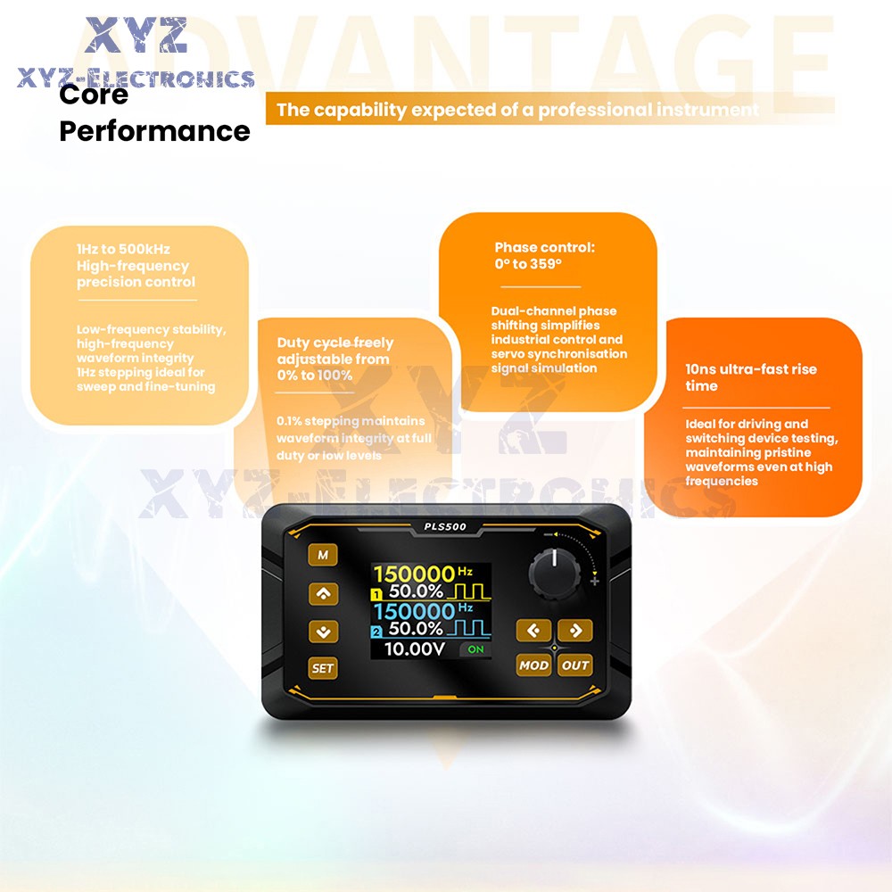 PLS500 Dual-Channel Pulse PWM Signal Generator Adjustable Programmable Dead zone
