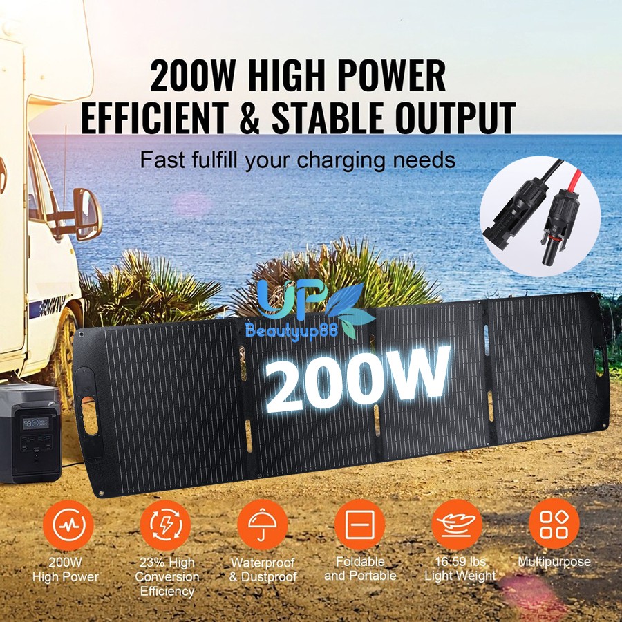 Portable Monocrystalline Solar Panel 200W Foldable ETFE Solar Charger kit