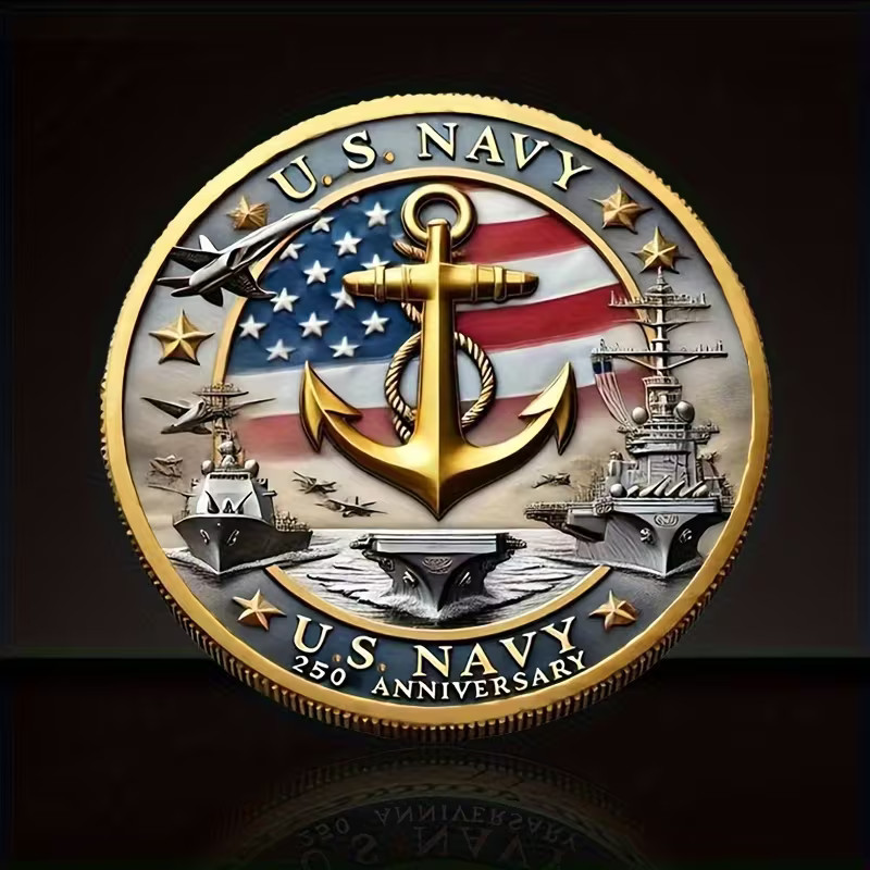 Navy 250 Anniversary Challenge Coin Military Collectable Armed Forces 1-pc