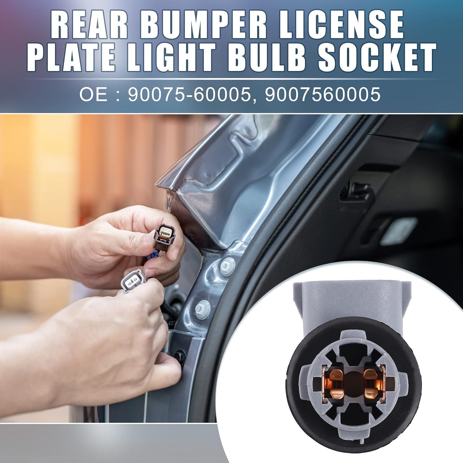 Car Rear Bumper License Plate Light Bulb Socket Conne Item Package Quantity: 2