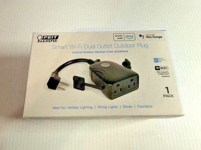 Feit Electric Smart Wi-Fi Dual Outlet Outdoor Plug Black PLUG/WIFI/WP New